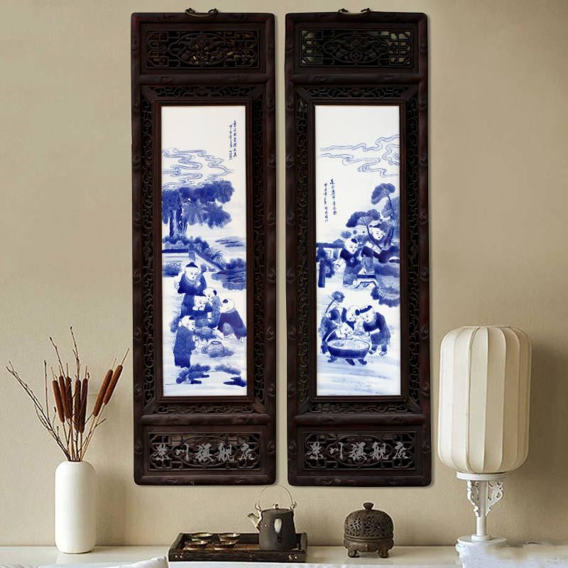 Jingdezhen blue and white porcelain paint ceramic porcelain plate painter hung, hand - drawn characters in sitting room decoration wall act the role ofing