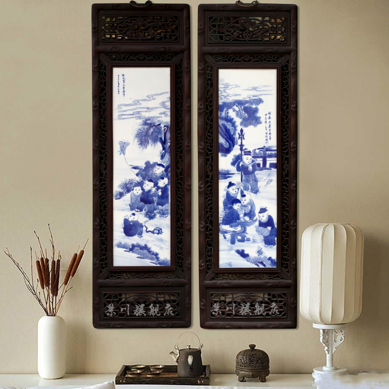 Jingdezhen blue and white porcelain paint ceramic porcelain plate painter hung, hand - drawn characters in sitting room decoration wall act the role ofing