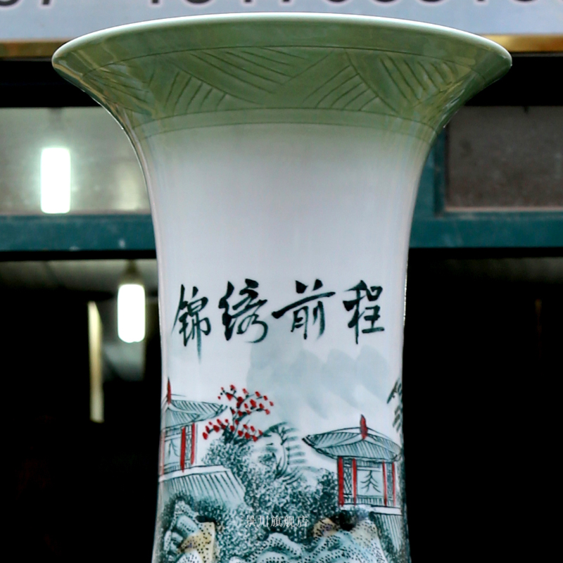 Jingdezhen ceramics hand - made color bright future of large vase sitting room hotel modern furnishing articles ornaments