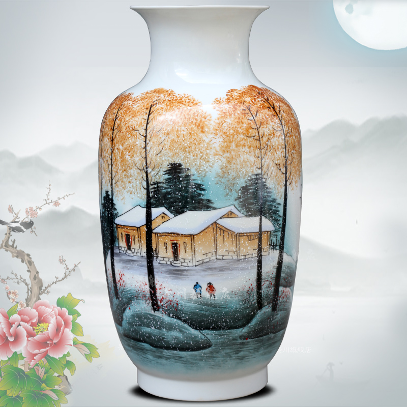 Jingdezhen ceramic hand - made pastel escape figure in the dried flower vase mesa study office furnishing articles sitting room