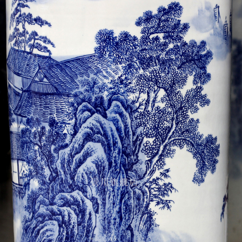 Jingdezhen blue and white porcelain is hand - made landscape painting ceramic quiver of large vases, furnishing articles home sitting room accessory products