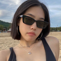 American small frame cat eye sunglasses 2021 new fashion womens black summer photo sunscreen myopia sunglasses big face