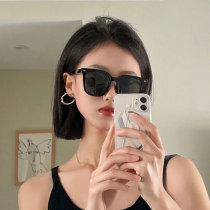 Black large frame makeup sunglasses womens summer sunscreen UV daily round face big face thin sunglasses foreign style