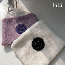 ins wind furry soft cute smiley makeup bag storage bag clutch bag Jewelry bag winter is convenient to go out