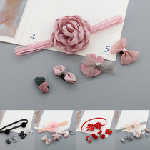 Baby Hairband Princess Crown Flower Bow Girls Flower Hair Clip Furry Clip Combination Baby Headgear