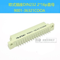 European-style socket DIN232 2 * 16p 9001-36321COOA straight female 2 54 pitch connector