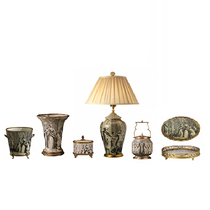 European and American style pure copper pallet French style home soft adornment villa tea table Xuanguan TV cabinet Porcelain Pendulum