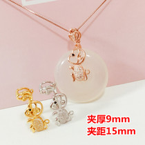 Emerald Jade Pei Ping Safe Button Clip Button 925 Silver Pendant Button Amber Honey Wax Pendant Clip Button Diy Mid silver clip buttoned head