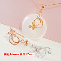 s925 silver buckle Ping Christmas buckle Dragonfly Pendant clip Inlaid Nectar Wax Amber Emerald Jade Silver Clip Buttoned head