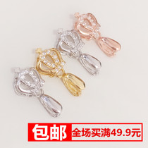 S925 silver crown melon button jade pendant clip button jade buckle jade buckle head emerald silver buckle necklace pendant buckle diy