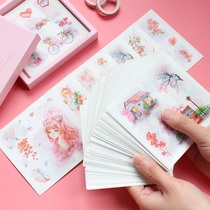 Hand account book stickers 100 cheap girl heart cute decorative material stickers Hand account ins literary retro