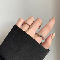 MS minimalist ornament geometry laminated ring female fashion personality lukewarm wind combined index finger ring tail ring adjustable