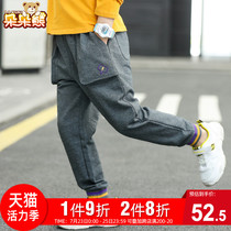 Boys pants autumn 2021 new Korean version of the tide of childrens sports pants in the big child foreign style boys autumn trousers