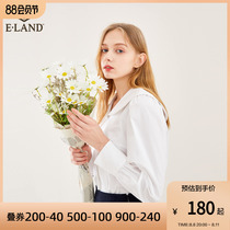 ElAND Season Fashion Sweet and Lady Design of Lady White Long-sleeved Shirt