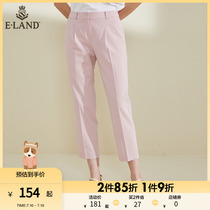 ELAND Clothes Romance Summer Fashion Casual Display Slim Subka Its Color Straight Fit Pants Casual Pants Women Pants