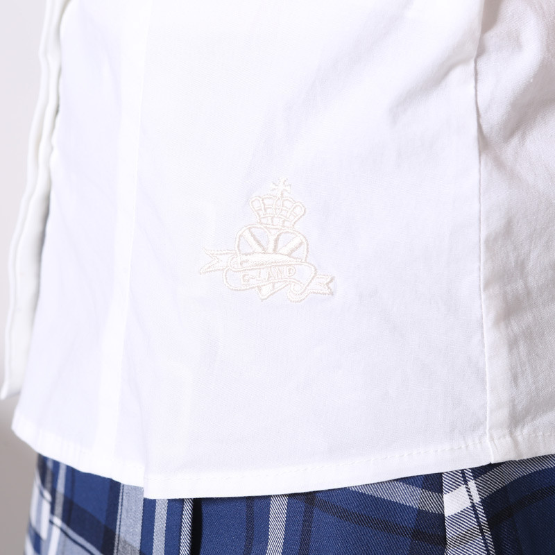 ELAND衣恋新品学院风系带短袖女式衬衫EEBW63751M产品展示图4
