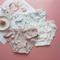 Day Ensemble Sweet Lace Fly Side Cotton Briefs Teenage Girl Cute Low Waist Triangle Pants Soft Girl Students Fresh Shorts