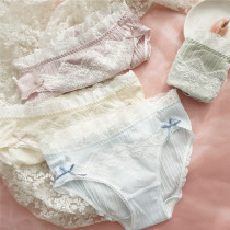 Legal Palace Court Wind Lace Adolescent Girl Pants Low Waist Sexy Triangle Pants Full Cotton Comfort Breathable Bacteriostatic Womens Pants Head