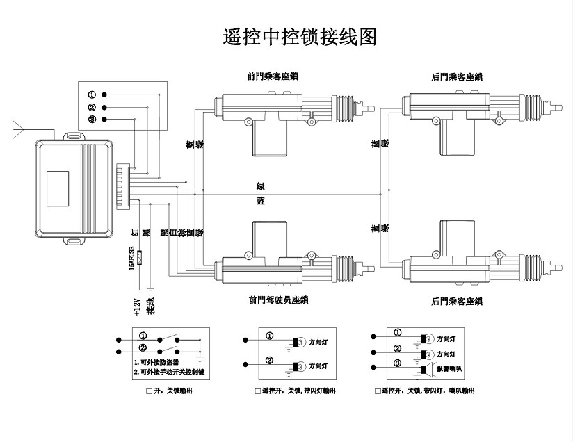 24v遥控中控锁大卡车货车专用汽车中央门锁带遥控带方向灯带喇叭
