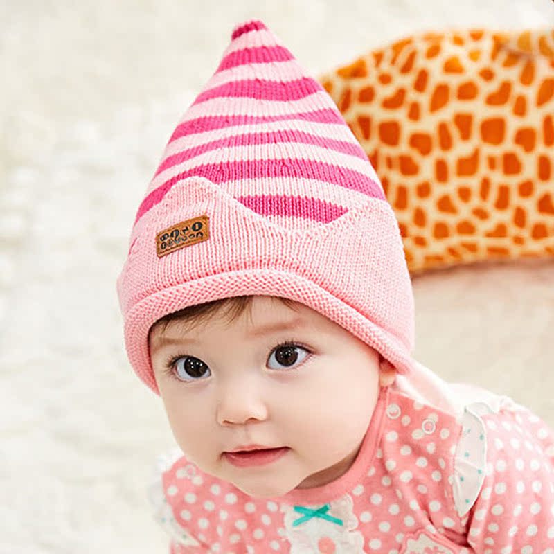 熊朵儿童帽6-12个月婴儿帽子秋冬针织毛线套头帽男女童宝宝帽韩国产品展示图3