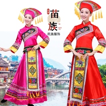 Guangxi Zhuang clothing Tujia Miao dance Yi performance clothing pleated skirt minority dance clothing women