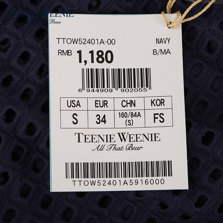 Teenie Weenie小熊2015专柜正品女装镂空休闲连衣裙TTOW52401A