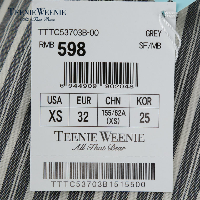 Teenie Weenie小熊2015专柜正品女装秋季条纹休闲裤TTTC53703B