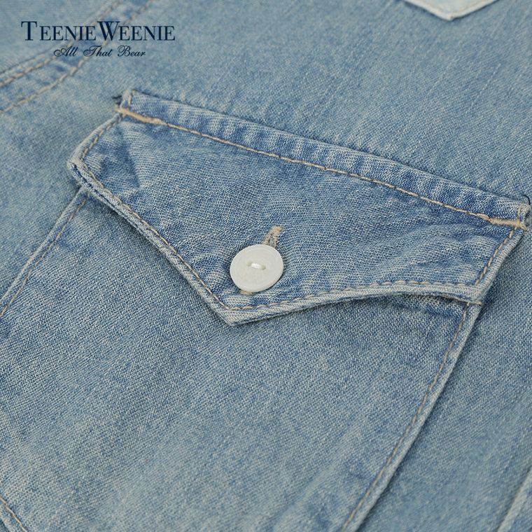 【聚】Teenie Weenie小熊2015专柜正品女装牛仔衬衫TTYA52382R