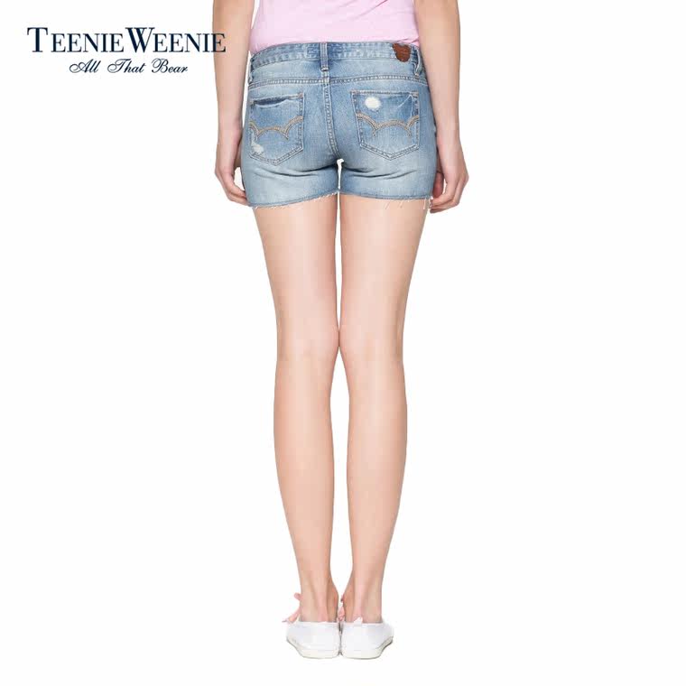 Teenie Weenie小熊专柜2015商场同款女装水洗牛仔裤TTTJ52643A