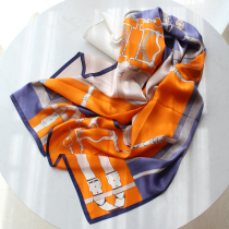 Joker fashion printed mulberry silk scarf silk scarf Hangzhou silk shawl long scarf ladies autumn and winter New