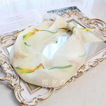 Calla Lily 100% mulberry silk silk scarf silk scarf Joker small square scarf head scarf fashion women autumn and winter