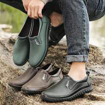 Fashion Trends Rain Shoes Men Low Help Rain Boots Non-slip Waterproof Shoes Plus Suede Warm And Thick Underwear Workwear Shoes