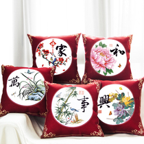 Cross-stitch and Wanshixing embroidery pillow small piece simple new 2020 line embroidered pillow cover