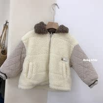 Korean childrens clothing childrens coat 2020 boys and girls lamb wool sweater baby warm clip cotton thick coat