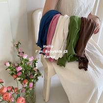South Korean childrens clothing 2022 fall new girls pure color undershirt Korean version of female baby 100 hitchhiking edge of clothing