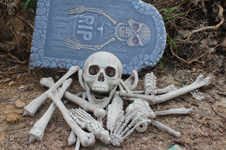 骷髅道具骨头架恐怖鬼屋装饰仿真人大密室整蛊模型万圣节骨架摆件