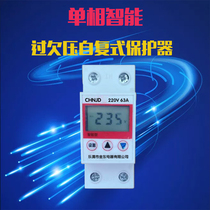 Self-duplex undervoltage protector 220v Home smart tubules Home overload overcurrent 63a Refrigerator time-lapse automatic