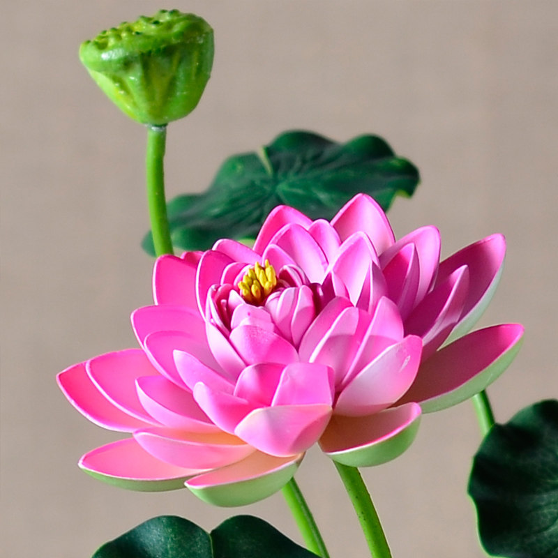 中式装饰花仿真花荷花供佛莲花家居饰品假花盆栽花艺摆件佛堂礼花