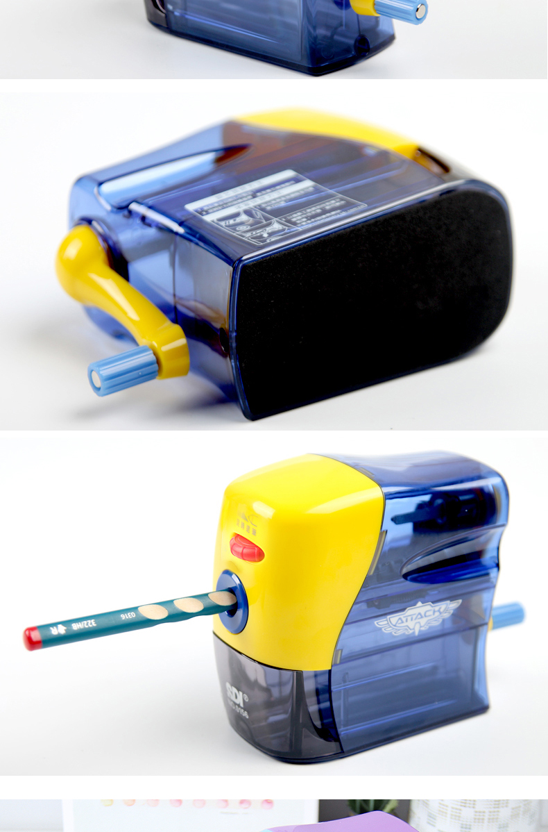 台湾sdi手牌铅笔刀卷笔转笔刀自动进笔机手摇三角粗细笔削笔器刨笔刀