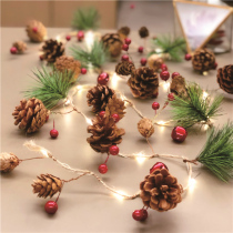 Pine cones decorative string of lights Forest handmade decorations Christmas lights flash shop holiday dress up scene arrangement tree