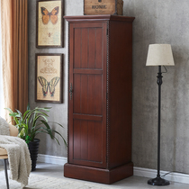 American in door Shoe cabinet doorway Xuanguan cabinet narrow high solid wood Children single door closet with mirror stand cupboard balcony locker