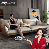 Dippe first layer cowhide leather sofa modern minimalist light luxury small apartment in-line living room leather sofa combination