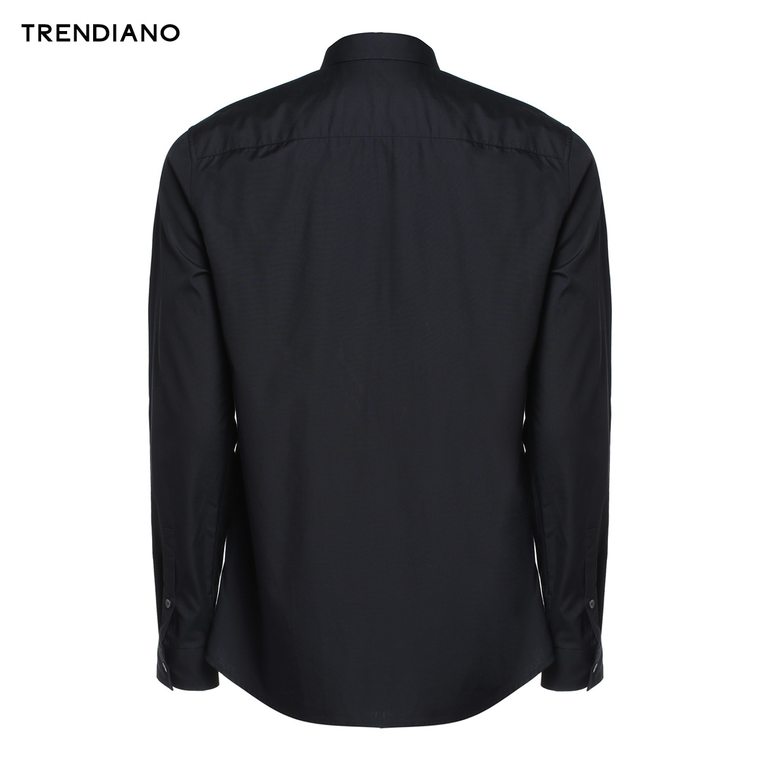 TRENDIANO新2015男装秋装潮宽松纯棉纯色长袖衬衫衬衣3153014390