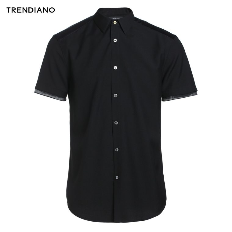 【多件多折】TRENDIANO铆钉纯色拼接短袖衬衫3152011960