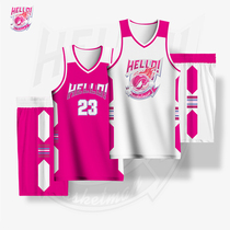 Double-sided basketball suit womens suit custom pink jersey Basketball mens vest game training student uniform printing size