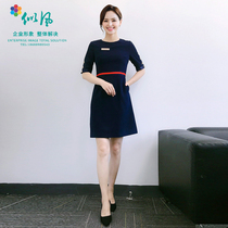 Beauty salon work clothes Female spring and summer beautician dresses Manicurists High-end health club SPA slim stretch clothes