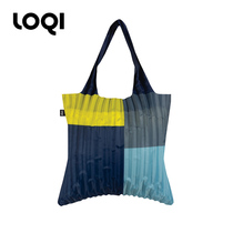 Germany LOQI pleated series light trend women environmental protection portable carry bag shape bag fashion pleated shopping bag