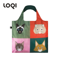 German LOQI foldable eco-friendly bag Fashion light shopping bag shopping around the street gym carry-on bag new darling cat