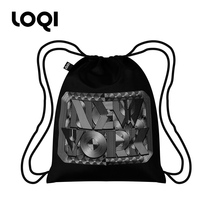 Germany LOQI art city series personality fashion corset bag double shoulder drawstring backpack waterproof travel Fitness Bag