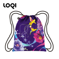 German LOQI Flowers Bird Series Double Shoulder Bunch Pocket Students Light Bag Fashion Fitness Bag Waterproof Travel Back Pocket